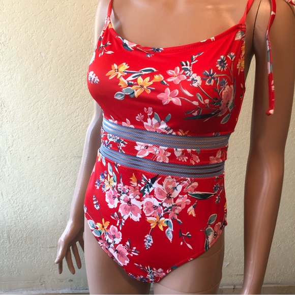 Jessica Simpson Women’s Size M One Piece Swimsuit/Baiting Suit Spaghetti Straps - Picture 4 of 16